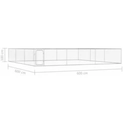 Canile Da Esterno In Acciaio Zincato 6x6x1 M VidaXL 9 Canile Da Esterno In Acciaio Zincato 6x6x1 M VidaXL -Cibi per cani in Italia 18755401 3