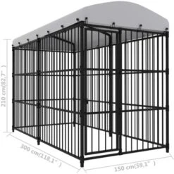 Canile Da Esterno Con Tetto 300x150x210 Cm VidaXL -Cibi per cani in Italia 18755431 3