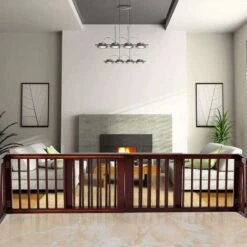 Cancello Di Legno Per Animali, Barriera Con 3 Pannelli Per Animali Per Corridoio Entrata Scale -Cibi per cani in Italia 18840469 3