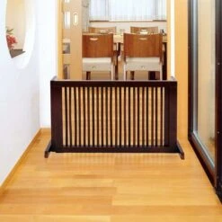 Cancello Di Legno Per Animali, Barriera Con 3 Pannelli Per Animali Per Corridoio Entrata Scale -Cibi per cani in Italia 18840469 4