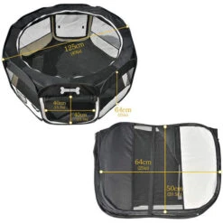 Mucola 125 CM Cucciolo Di Casa Cucciolo Di Cucciolo Di Cane Pieghevole Cucciolo Correre Animale Recinto Recinto Cani Cani Conigli Nero -Cibi per cani in Italia 19153012 4