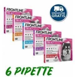 Frontline Tri-act 6 Pipette Per Cani Tutte Le Taglie Lunga Scadenza Peso Del Cane: 5-10 Kg