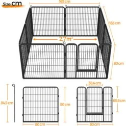 Yaheetech Recinto Per Cani Cuccioli Conigli Gatti Animali Da Interno E Esterno Giardino Rete Recinzione Ferro 8 Pannelli 80 X 80 Cm -Cibi per cani in Italia 19494448 2