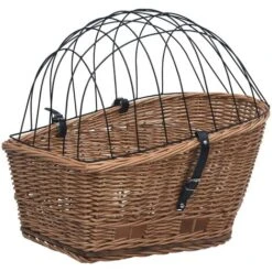 Cestino Posteriore Bici E Coperchio 55x31x36 Cm Salice Naturale VidaXL