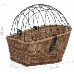 Cestino Posteriore Bici E Coperchio 55x31x36 Cm Salice Naturale VidaXL -Cibi per cani in Italia 19504633 3