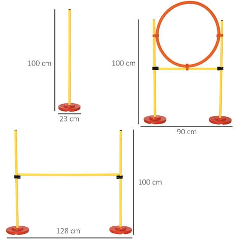 PawHut Set Agility Dog Con Paletti Ed Anello Regolabile Per Addestramento Cani 5 PawHut Set Agility Dog Con Paletti Ed Anello Regolabile Per Addestramento Cani - immagine 3