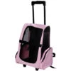 Pawhut - Trolley Zaino Di Viaggio Per Animali Domestici Multiuso 2 In 1 In Panno Di Oxford 36 X 30 X 49cm Rosa