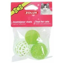 GIOCO Per Gatti Zolux 3 Palline Varie Da 4 Cm