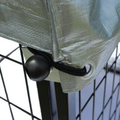 Recinto Per Cani In Acciaio Di 121x121x137cm Con Copertura Per Riparare Dal Sole E Dalla Pioggia -Cibi per cani in Italia 21034914 3