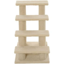 PawHut Scaletta Per Animali Domestici Con 4 Gradini E Morbido Rivestimento Beige -Cibi per cani in Italia 22194109 4