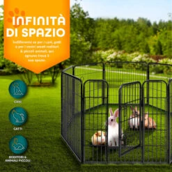 TRESKO® Recinzione Recinto Per Cani, Gabbia Per Cuccioli Per Cani, Gabbia Per Cani, Box Per Cuccioli, Circonferenza 640 Cm, Altezza 80 Cm, In Metallo Robusto 10 TRESKO® Recinzione Recinto Per Cani, Gabbia Per Cuccioli Per Cani, Gabbia Per Cani, Box Per Cuccioli, Circonferenza 640 Cm, Altezza 80 Cm, In Metallo Robusto -Cibi per cani in Italia 22323150 4