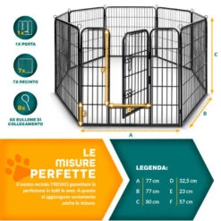 TRESKO® Recinzione Recinto Per Cani, Gabbia Per Cuccioli Per Cani, Gabbia Per Cani, Box Per Cuccioli, Circonferenza 640 Cm, Altezza 80 Cm, In Metallo Robusto 11 TRESKO® Recinzione Recinto Per Cani, Gabbia Per Cuccioli Per Cani, Gabbia Per Cani, Box Per Cuccioli, Circonferenza 640 Cm, Altezza 80 Cm, In Metallo Robusto -Cibi per cani in Italia 22323150 5