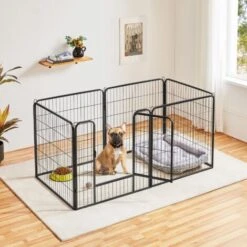 Yaheetech Recinto Per Cani Cuccioli Conigli Gatti Animali Da Interno E Esterno Giardino Rete Recinzione Ferro 6 Pz 80 X 80 Cm -Cibi per cani in Italia 23252399 2