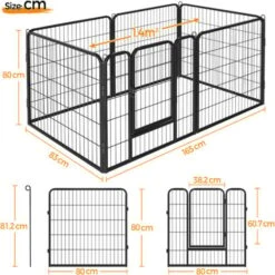 Yaheetech Recinto Per Cani Cuccioli Conigli Gatti Animali Da Interno E Esterno Giardino Rete Recinzione Ferro 6 Pz 80 X 80 Cm -Cibi per cani in Italia 23252399 3