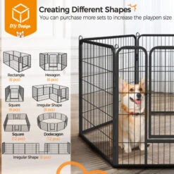 Yaheetech Recinto Per Cani Cuccioli Conigli Gatti Animali Da Interno E Esterno Giardino Rete Recinzione Ferro 6 Pz 80 X 80 Cm -Cibi per cani in Italia 23252399 5