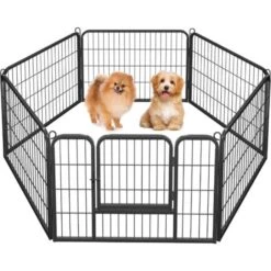 Yaheetech Recinto Per Cani Cuccioli Conigli Gatti Animali Da Interno E Esterno Giardino Rete Recinzione Ferro 6 Pz 60 X 80 Cm