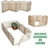 Recinti E Divisori In Legno Alt 75 O 120 MADE IN ITALY Con Cancelletto C. Moduli 4 Alt. 75 X 75 Larg. Compreso Cancelletto -Cibi per cani in Italia 23813578 1