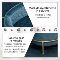 PawHut Divano Per Animali Cuscino Rimovibile Base In Metallo Cane Di Taglia Piccola -Cibi per cani in Italia 24170895 5