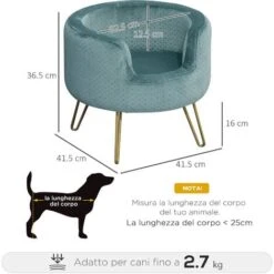 PawHut Poltrona Per Animali Domenstici Rotondo Cuscino Per Cani Di Taglia Mini Gatti -Cibi per cani in Italia 24199429 3