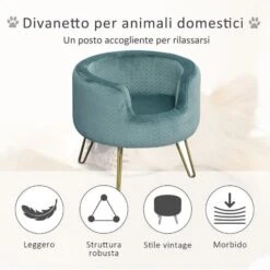PawHut Poltrona Per Animali Domenstici Rotondo Cuscino Per Cani Di Taglia Mini Gatti -Cibi per cani in Italia 24199429 4
