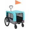 Rimorchio Bici Per Animali Carrello Jogging Blu E Grigio VidaXL