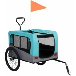 Rimorchio Bici Per Animali Carrello Jogging Blu E Grigio VidaXL 10 Rimorchio Bici Per Animali Carrello Jogging Blu E Grigio VidaXL -Cibi per cani in Italia 24641295 4