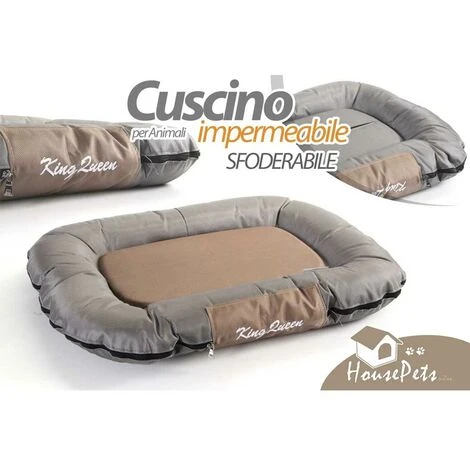 Cuccia Cuscino Per Cani Gatti Lettino Tessuto Impermeabile Sfoderabile 80x58cm 4 Cuccia Cuscino Per Cani Gatti Lettino Tessuto Impermeabile Sfoderabile 80x58cm - immagine 2