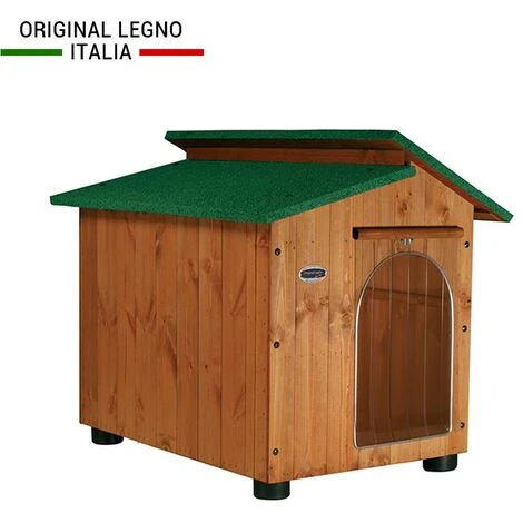 Cuccia In Legno Per Cani + TENDINA Da Esterno Rinforzata Mod. Alpi MADE IN ITALY A - Chihua/Gatto ..45x60xH48 Rosso 4 Cuccia In Legno Per Cani + TENDINA Da Esterno Rinforzata Mod. Alpi MADE IN ITALY A - Chihua/Gatto ..45x60xH48 Rosso - immagine 2