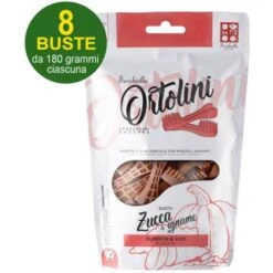 Ferribiella Snack Spazzolini Ortolotti Per Cani Zucca E Igname Misura Small 8 Buste Da 180 G Ciascuna