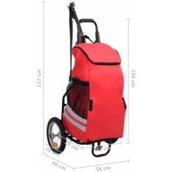 Rimorchio Pieghevole Da Bici Con Borsa Spesa Rosso E Nero VidaXL -Cibi per cani in Italia 26228433 3