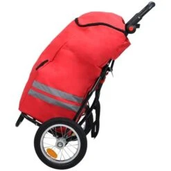 Rimorchio Pieghevole Da Bici Con Borsa Spesa Rosso E Nero VidaXL -Cibi per cani in Italia 26228433 4