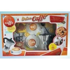Trade Shop - Dolce Caffè Caffettiera Macina Tazzine Cucchiaino Giocattolo Gioco Bambina