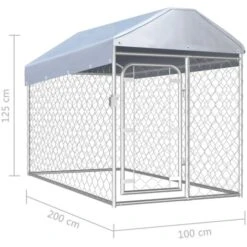 Hommoo Canile Da Esterno Con Tetto 200x100x125 Cm VD05735 -Cibi per cani in Italia 26480562 5