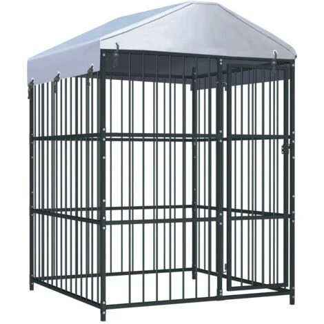 Hommoo Canile Da Esterno Con Tetto 150x150x210 Cm VD35213 3 Hommoo Canile Da Esterno Con Tetto 150x150x210 Cm VD35213