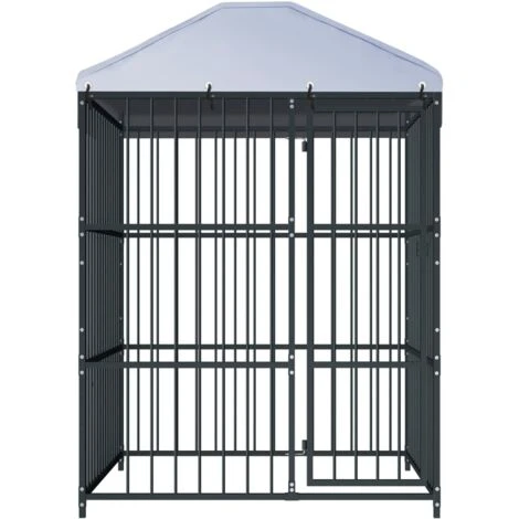 Hommoo Canile Da Esterno Con Tetto 150x150x210 Cm VD35213 4 Hommoo Canile Da Esterno Con Tetto 150x150x210 Cm VD35213 - immagine 2