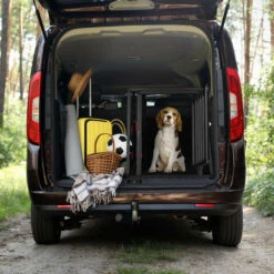 Relaxdays Gabbia Per Cani, In Automobile, Trasportino Bagagliaio Box Trasporto, In Alluminio, 68 X 65,5 X 92,5 Cm, Nero -Cibi per cani in Italia 27225264 2
