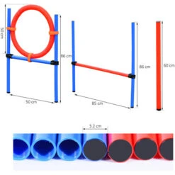 PawHut Set Agility Dog Addestramento Cani, Ostacoli E Slalom, Sacca Di Trasporto -Cibi per cani in Italia 27977564 3