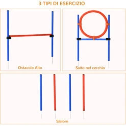 PawHut Set Agility Dog Addestramento Cani, Ostacoli E Slalom, Sacca Di Trasporto -Cibi per cani in Italia 27977564 4