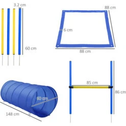 PawHut Set Agility Dog Per Addestramento Cani Con Slalom, Tunnel E Ostacolo -Cibi per cani in Italia 28384675 3