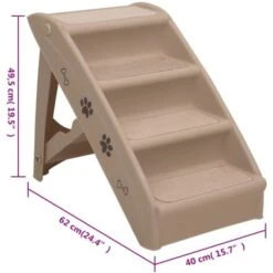 Scala Pieghevole Per Cani Marrone 62x40x49,5 Cm VidaXL 9 Scala Pieghevole Per Cani Marrone 62x40x49,5 Cm VidaXL -Cibi per cani in Italia 28406287 3