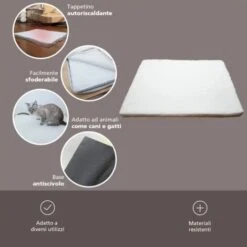 Tappetino Cuccia Letto Lettino Riscaldante 18w 58x43 Cm Per Animali Cani E Gatti -Cibi per cani in Italia 28559399 5