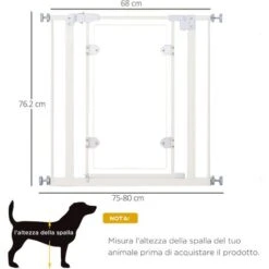 PawHut Cancellino Per Cani Chiusura Automatica Larghezza Regolabile Fino 81.9cm -Cibi per cani in Italia 28833888 3