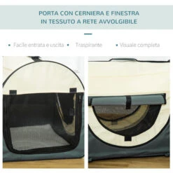 PawHut Trasportino Per Cani Pieghevole, Grigio, 61x46x51cm -Cibi per cani in Italia 28945020 5