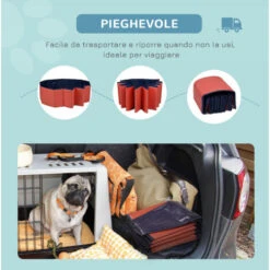 PawHut Piscina Pieghevole Per Cani In PVC, Rosso, Ø140x30cm 11 PawHut Piscina Pieghevole Per Cani In PVC, Rosso, Ø140x30cm -Cibi per cani in Italia 28945240 5
