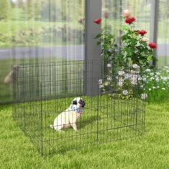 PawHut Recinto Per Cani Gatti Cuccioli Roditori Recinzione Rete Gabbia 8 Pezzi 76 X 61cm Nero 8 PawHut Recinto Per Cani Gatti Cuccioli Roditori Recinzione Rete Gabbia 8 Pezzi 76 X 61cm Nero -Cibi per cani in Italia 28945886 2