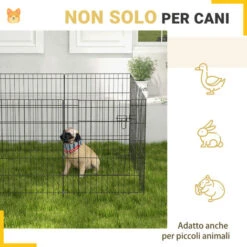 PawHut Recinto Per Cani Gatti Cuccioli Roditori Recinzione Rete Gabbia 8 Pezzi 76 X 61cm Nero 11 PawHut Recinto Per Cani Gatti Cuccioli Roditori Recinzione Rete Gabbia 8 Pezzi 76 X 61cm Nero -Cibi per cani in Italia 28945886 5