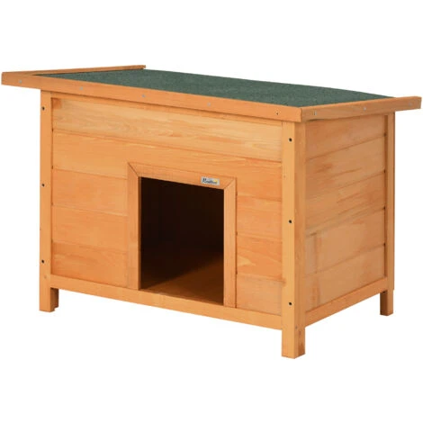 PawHut Cuccia Per Cani Impermeabile Da Esterno In Legno Di Abete, 82x58x58cm 3 PawHut Cuccia Per Cani Impermeabile Da Esterno In Legno Di Abete, 82x58x58cm