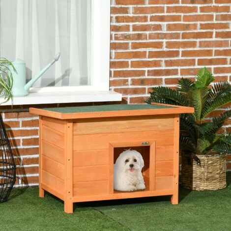 PawHut Cuccia Per Cani Impermeabile Da Esterno In Legno Di Abete, 82x58x58cm 4 PawHut Cuccia Per Cani Impermeabile Da Esterno In Legno Di Abete, 82x58x58cm - immagine 2