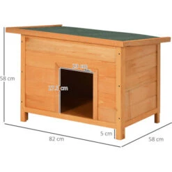 PawHut Cuccia Per Cani Impermeabile Da Esterno In Legno Di Abete, 82x58x58cm 9 PawHut Cuccia Per Cani Impermeabile Da Esterno In Legno Di Abete, 82x58x58cm -Cibi per cani in Italia 28946019 3