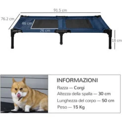 PawHut Lettini Per Cani Fino A 50kg Impermeabile E Traspirante 92x76x18 Cm -Cibi per cani in Italia 28946456 3